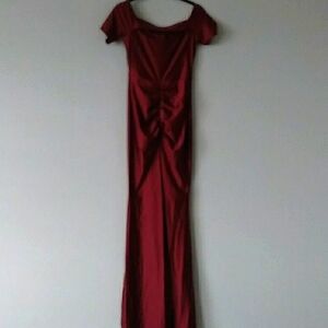 Burgundy floor length dress